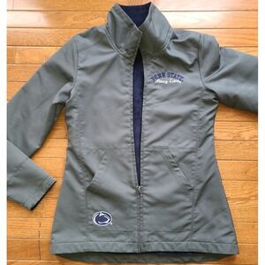 UNDER ARMOUR Zip Front Lined Windbreaker Jacket "Penn State" Logo Black SZ Sm